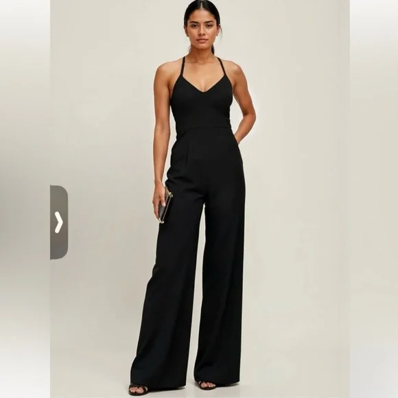 Cien • NWT Black Lace Back Jumpsuit - Picture 1 of 8